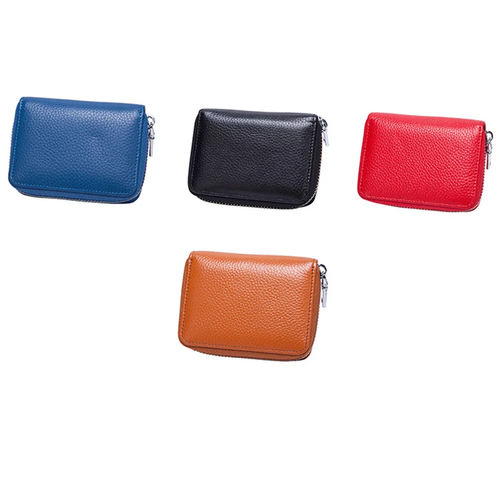 

Mini Credit Case Coffee Color Multi Pocket Zip Closure Lightweight Organizer Holder Travel Credit Holder