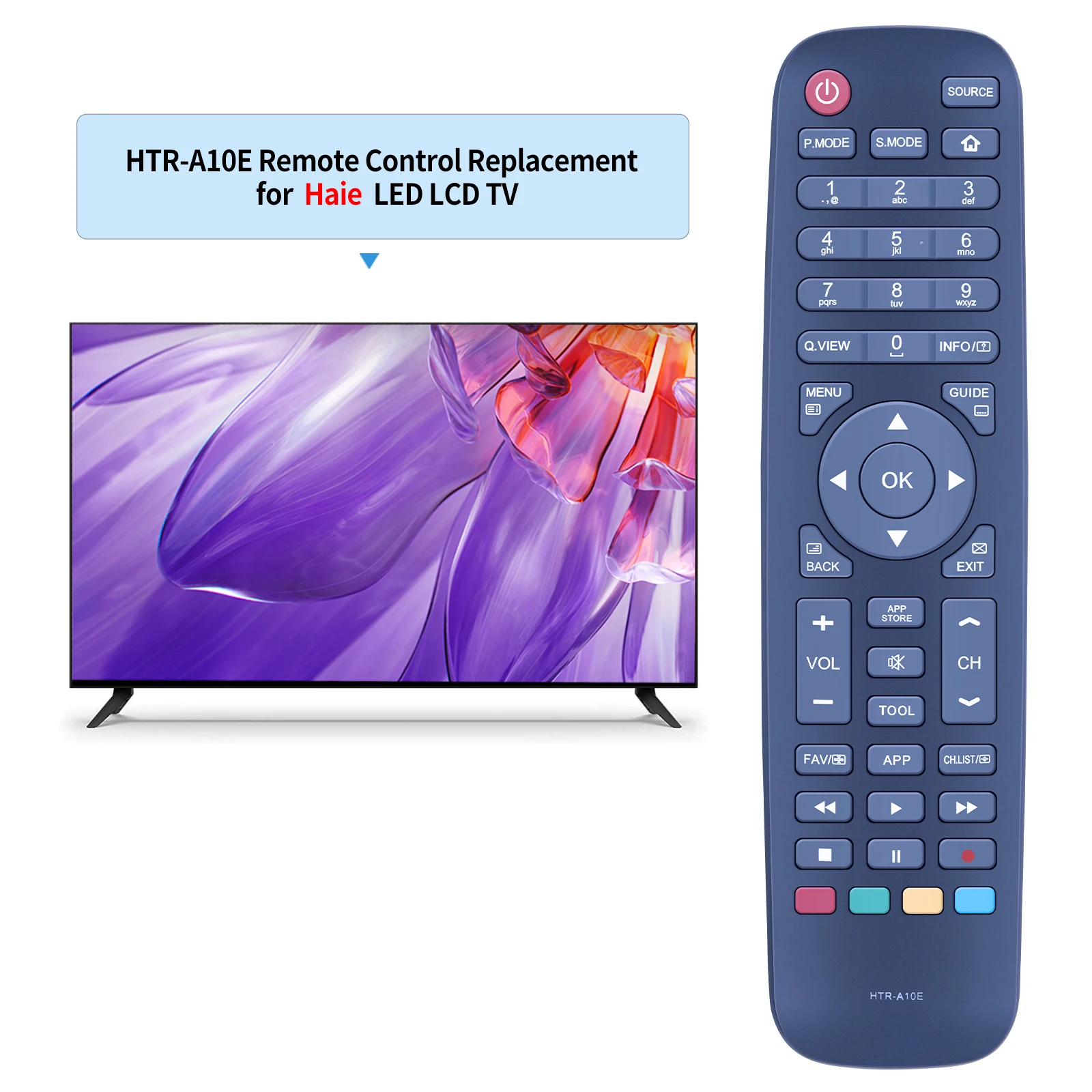 HTR-A10E Remote Control For Haier TV LE24K6000S LE32K6000S LE32N1620W LE40K6000SF LE43K6000SF