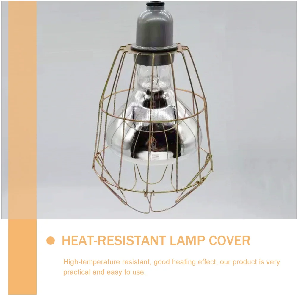 

Heating Bulb Cage Rattan Light Fixtures Golden Iron Retro Outdoor Pendant Heat Resistant Lamp Cover Livestock Practical