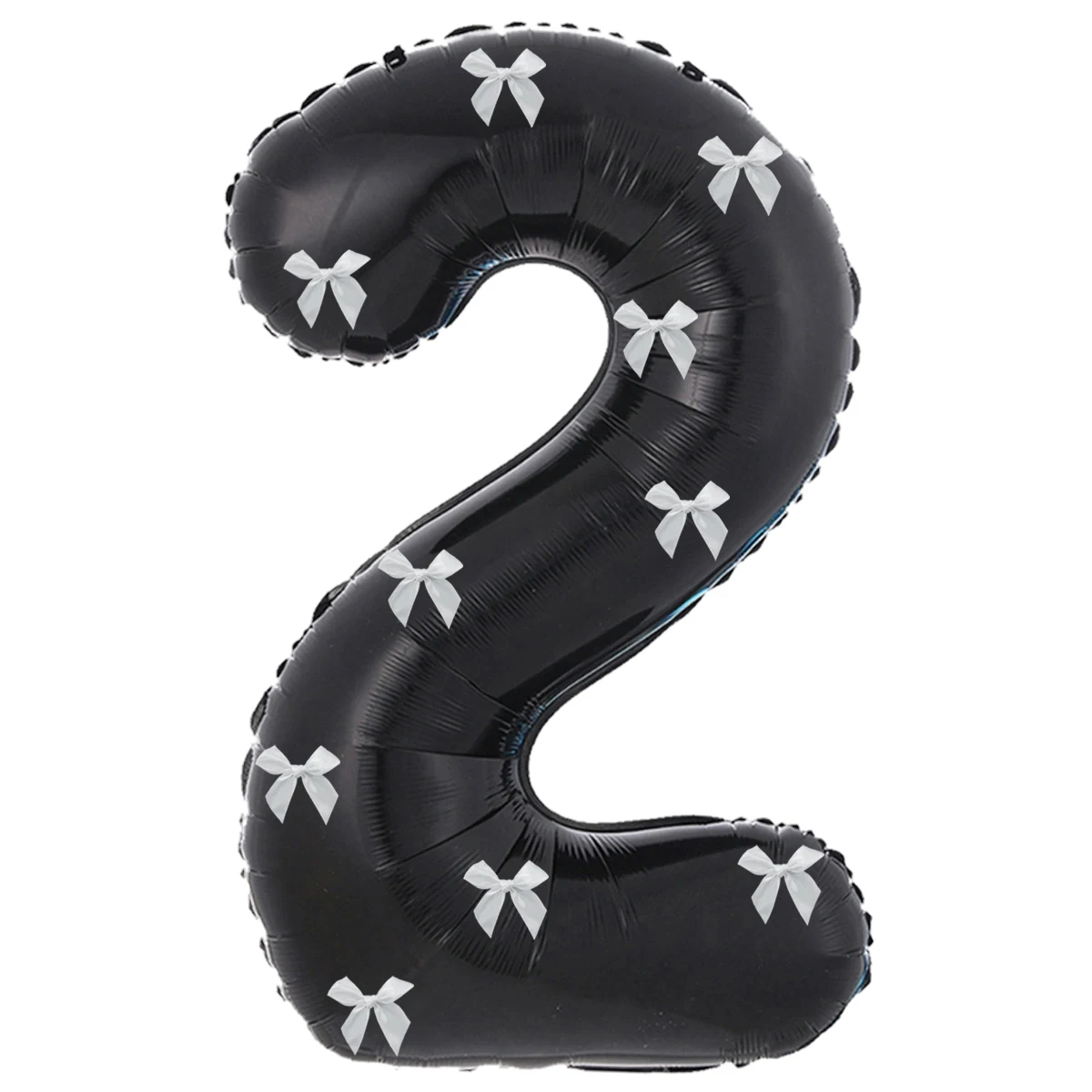 32 inch aluminum foil balloons, black numbers 0-9 for birthday party decoration, 10 silver mesh bows for celebrating birthdays