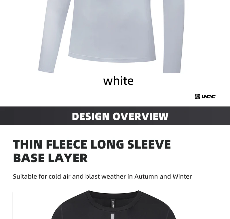 YKYWBIKE Herren Radfahren Basisschichten Winter & Herbst Fahrrad Unterhemd Langarm Thermofleece Rennrad Radfahren Basisschicht – Detail 5