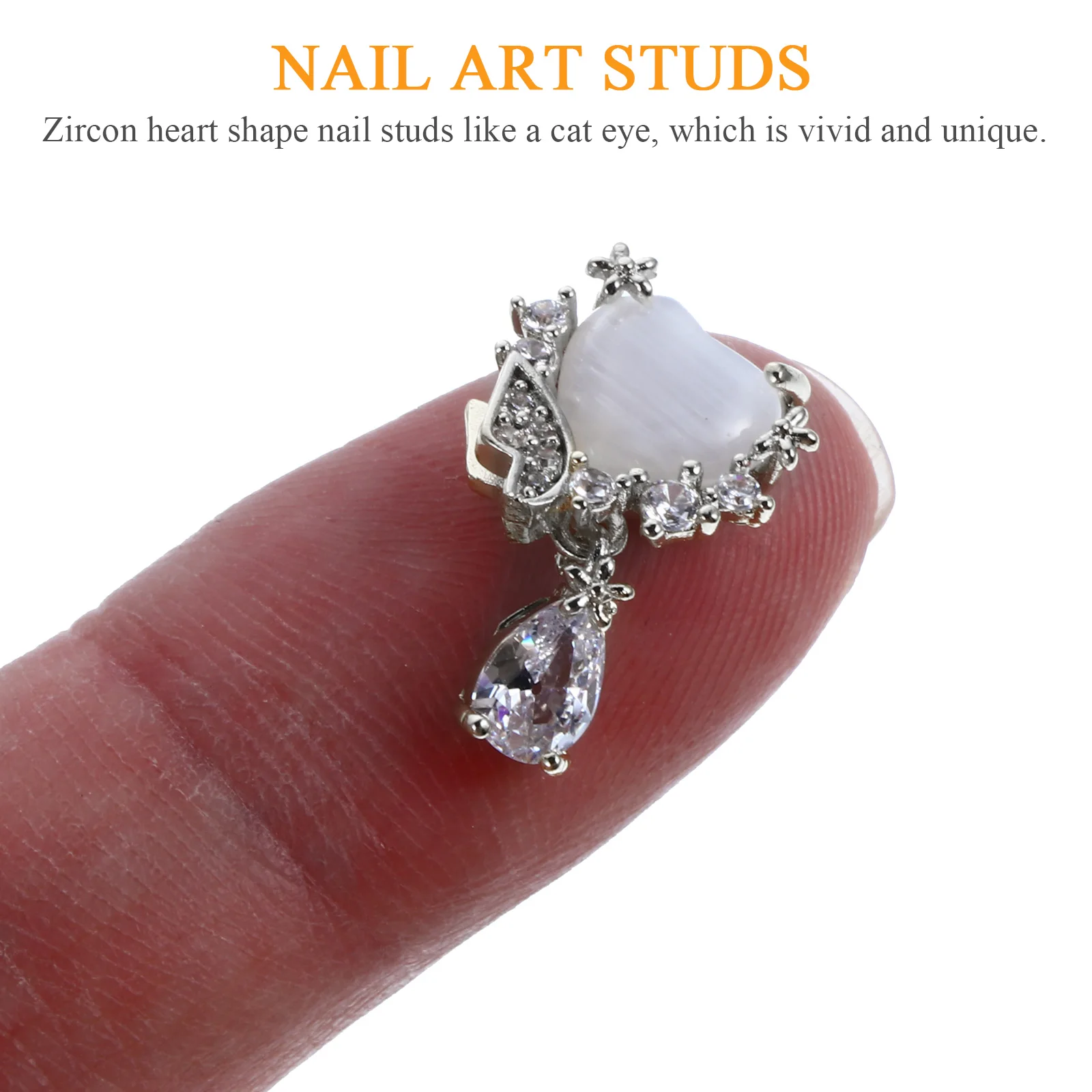 

5pcs Eye Butterfly Heart Zircon Nail Studs Copper Gems Japanese Style Manicure Heart Zircon Nail Charms Art Decoration Salon