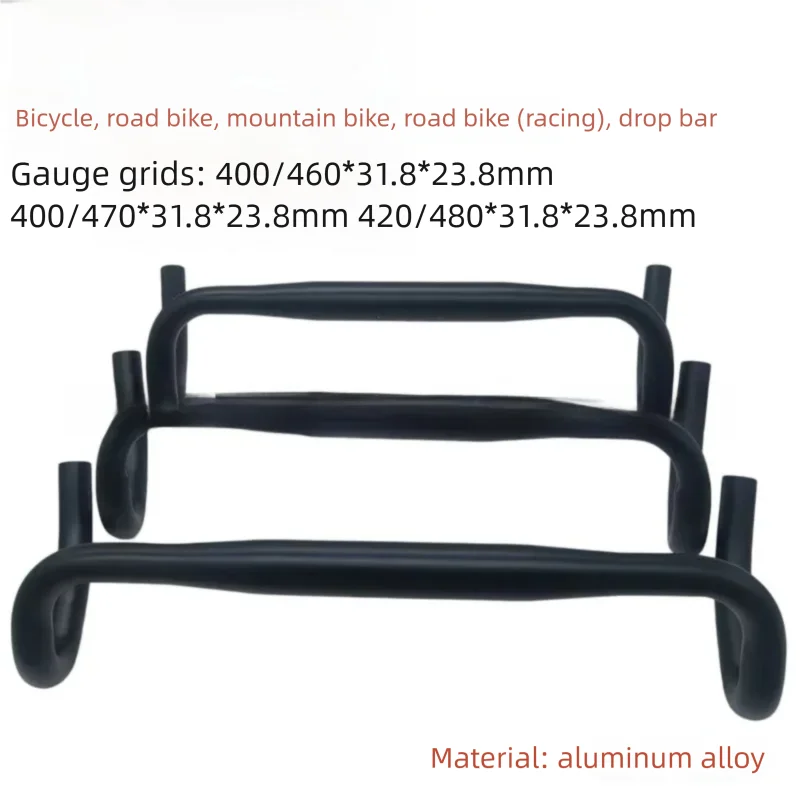 

Aluminum Alloy Road Bike Drop Bar 31.8mm Clamp 400/420/460/470/480mm Sand Black Racing Handlebar for Fixed Gear Mountain Bike