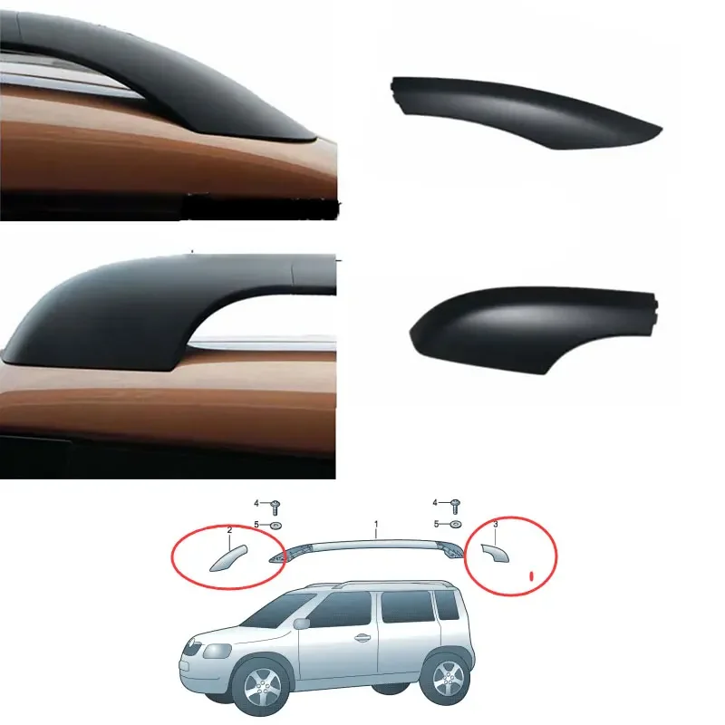 1PC Front Rear Black Roof Rack Cover Bar Rail End Shell for Skoda Yeti SUV OEM 5LD 860 146