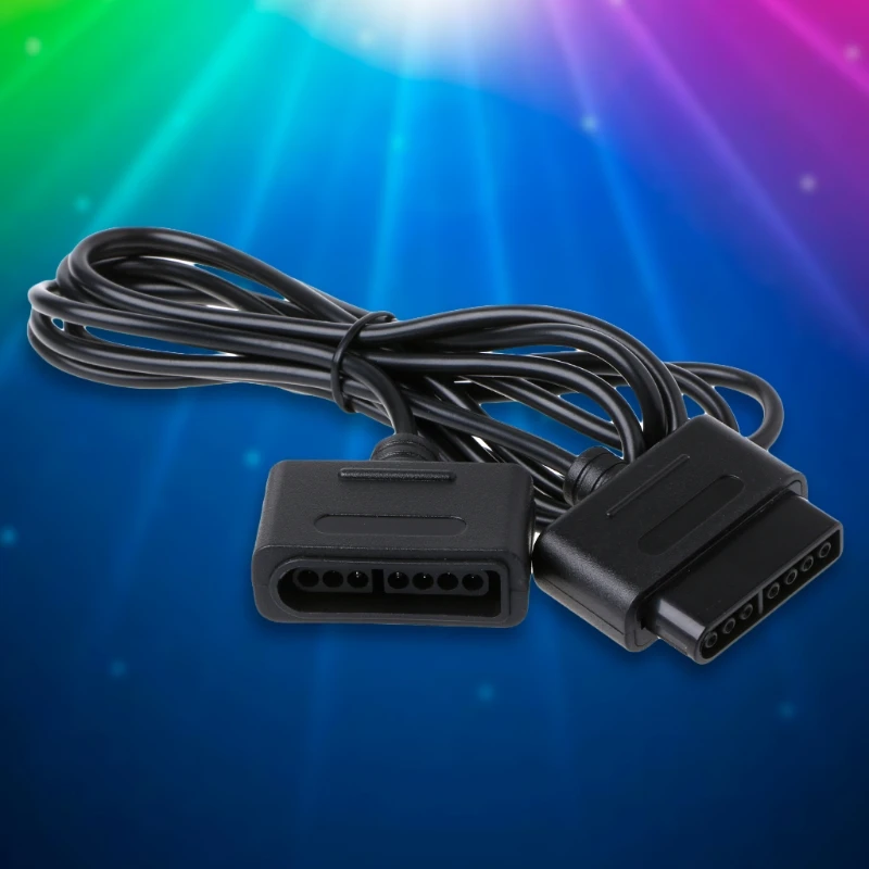 Black 1.8m Gamepad Extension Cable Cord Comaptible with SNES Controller