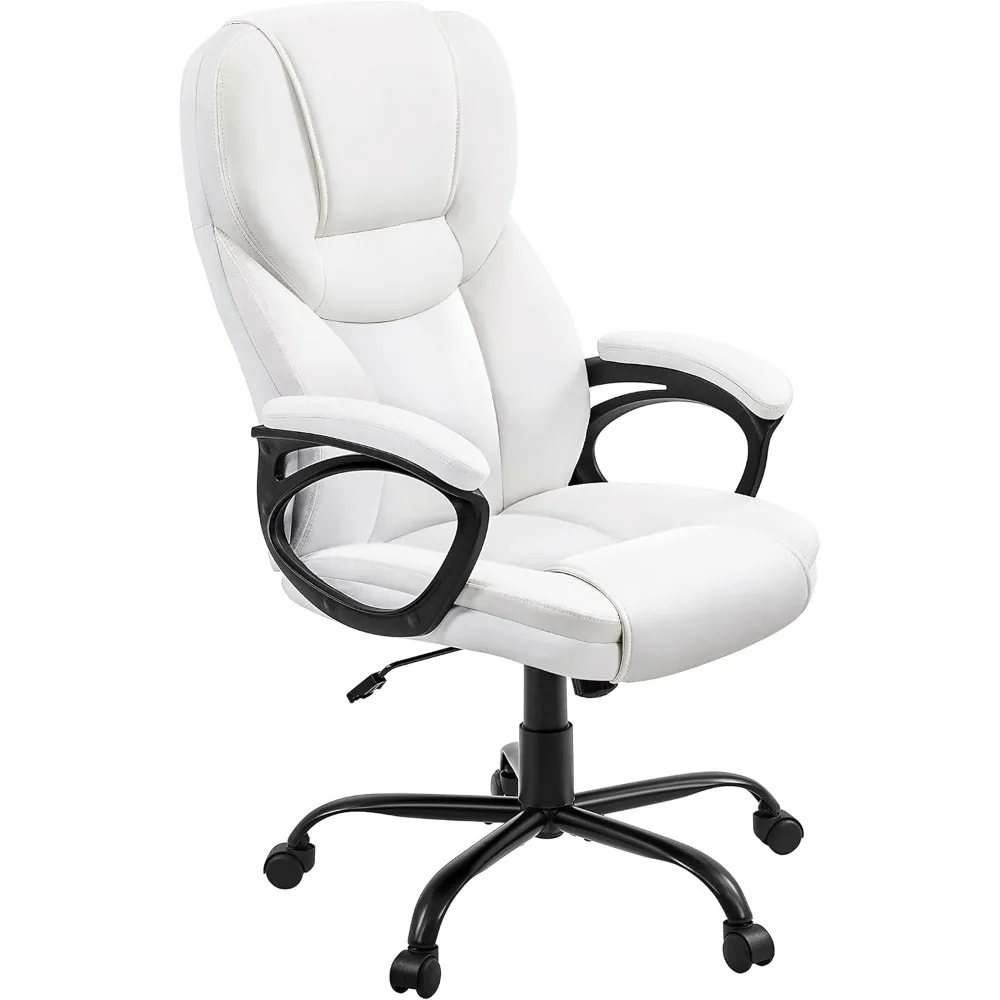 

Офисное кресло с высокой спинкой, эргономичное кресло для руководителя из искусственной кожи для встреч, компьютерное большое сиденье, прочный металл