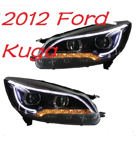 2pcs Car Styling for Kuga Headlights 2014 2015year Escape Headlight DRL Bi Xenon Lens High Low Beam Parking Fog Lam