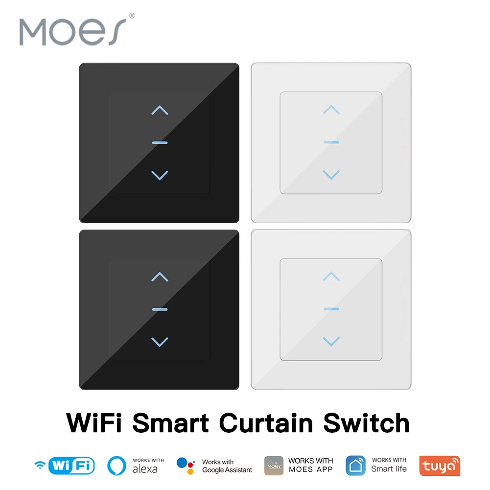 New WiFi Smart Curtain Switch Touch Design for Motorized Curtains and Roller Blinds work with Tuya Smart Life App Alexa Google