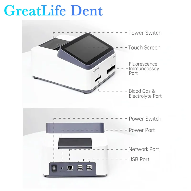 GreatLife Dent SEAMATY VG2 POCT Portable Automatic Animal Electrolyte Immunoassay Analyzer Blood Gas Vet Progesterone MSLDBA20