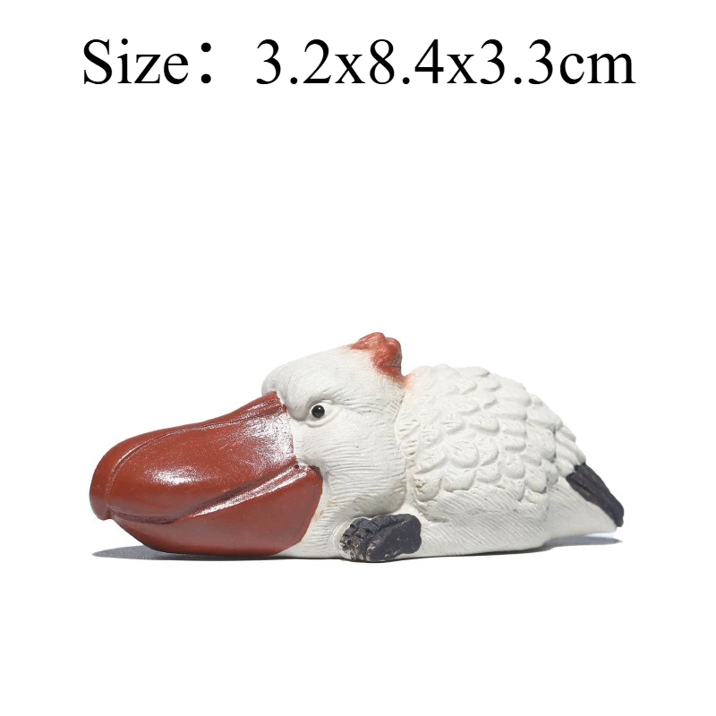 Creative Handmade Tea Pet Made of Premium Purple Clay, Modeled As Quirky Shoebill Bird. Exquisite Sculpting Details Unique Craft