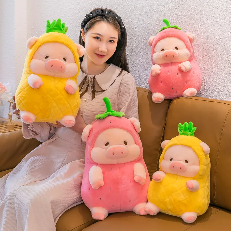 Cute Transformed Pig Plush Toys Lovely Fruit Piggy Stuffed Animals Plushies Dolls Soft Hugging Pillow Home Decor Children Gifts