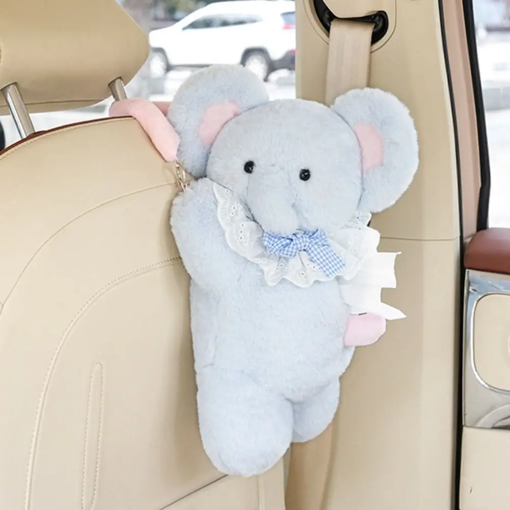 

Plush Material Elephant Plush Tissue Box Storage Function Cute Little Pig Car Tissue Bag Decorative Cover Soft