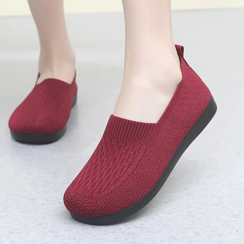 2024 women summer sneakers slip on flat shoes Women\'s Casual Loafers walking shoes Female Outdoor Mesh Soft Bottom Sports Shoes