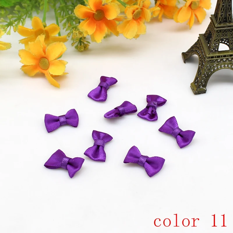 50/100 Stück 10mm-20mm Kleine Satinband-Schleifen Blumenapplikationen zum Nähen Bastelschleifen für Hochzeiten Partys DIY-Dekorationen – Detail 15