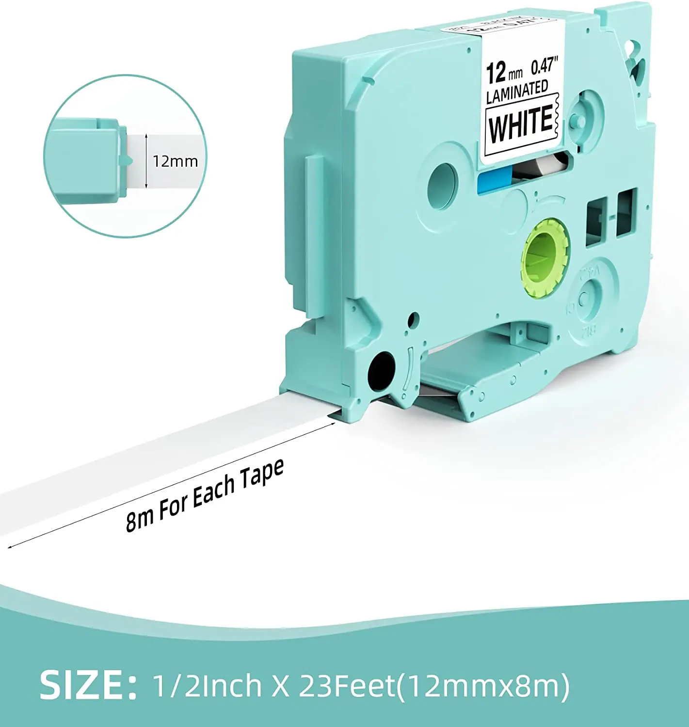 Vixic 12mm Compatible Label Tape Replacement for TZ231 Laminated Label Maker Tape for PT D200 D210 Vixic P3200 D210S