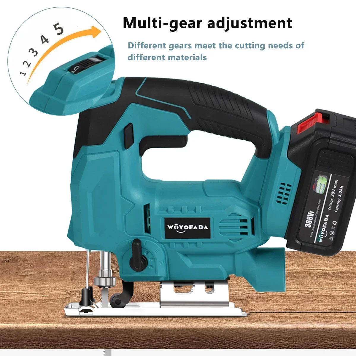 휴대용 다기능 목공 전동 공구, 무선 직소, 마키타 18V 배터리용, 20V, 55mm, 2700RPM