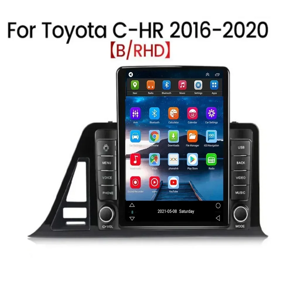 Para tesla estilo 2din android13 rádio do carro para toyota chr C-HR rhd 2016-2035 reprodutor de vídeo multimídia gps estéreo carplay dsp câmera