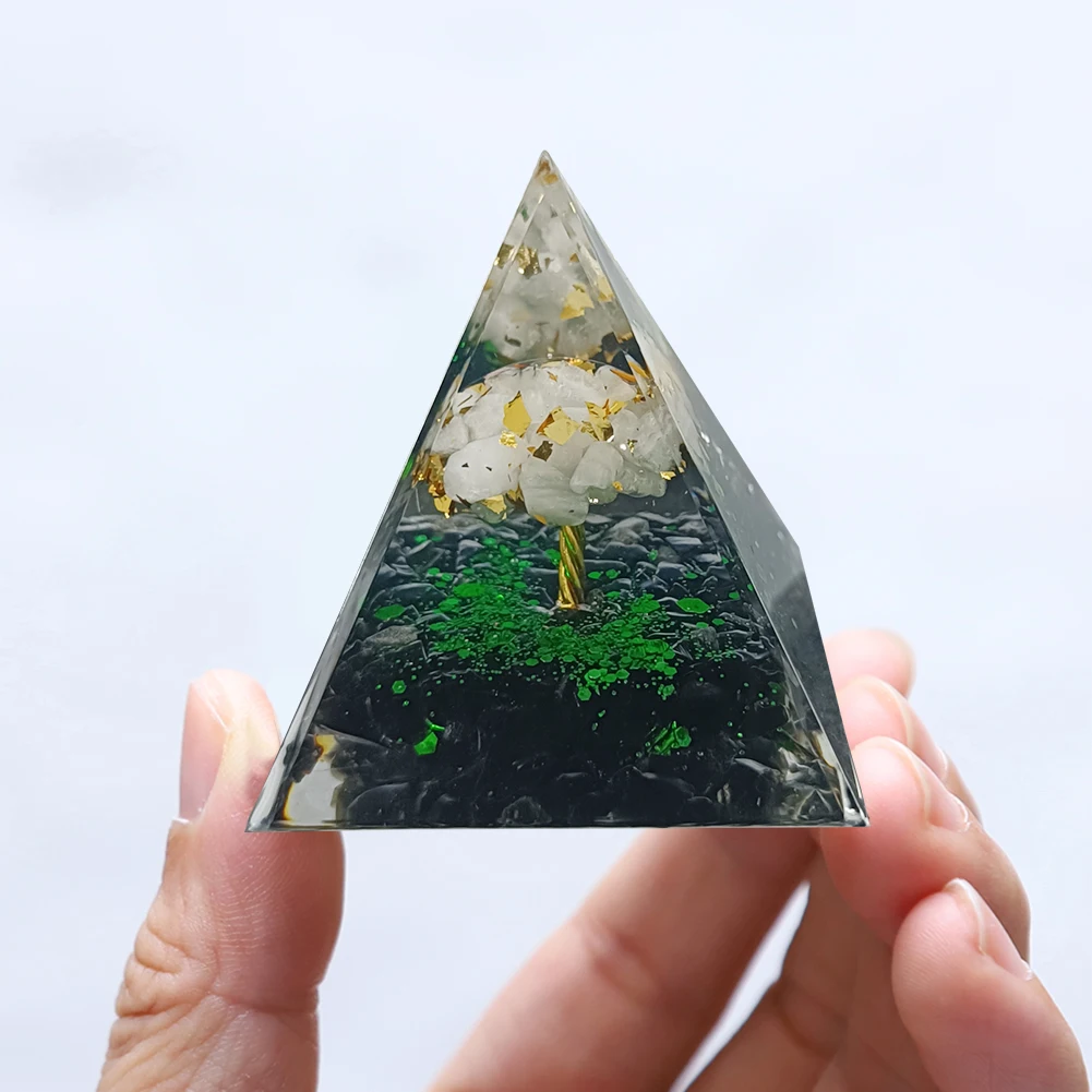 

Pyramid Energy Converter Protection Stone Home Office Decorative Craft