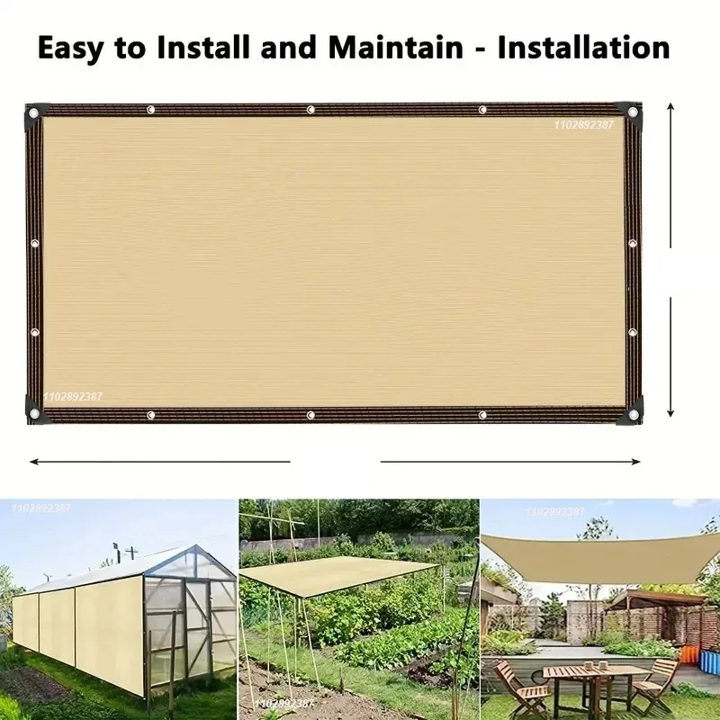 

Outdoor Garden Shading Net Summer UV Protection Beige Plant Balcony Shed Sunscreen Fabric Sunshade Sail Car Pergola Cover
