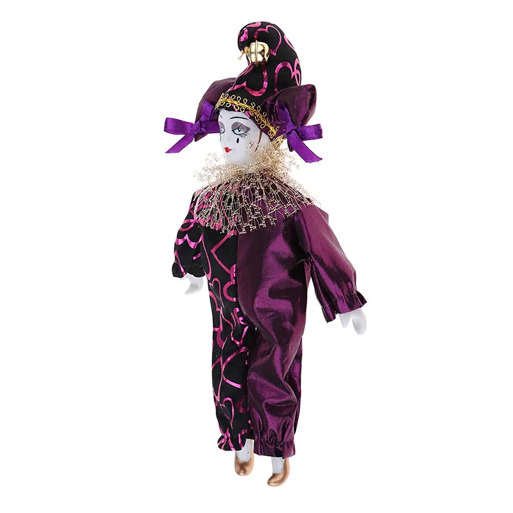 

Porcelain Harlequin Jester Dolls Funny Clown Series Toy Kids Birthday Gift , Outfits