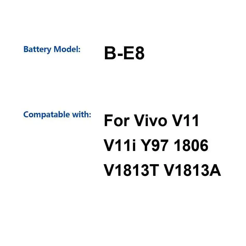 For Vivo V11 V11i Y97 1806 V1813T V1813A Long-Lasting Performance Stable 3315Mah Mobile Phone Battery B-E8
