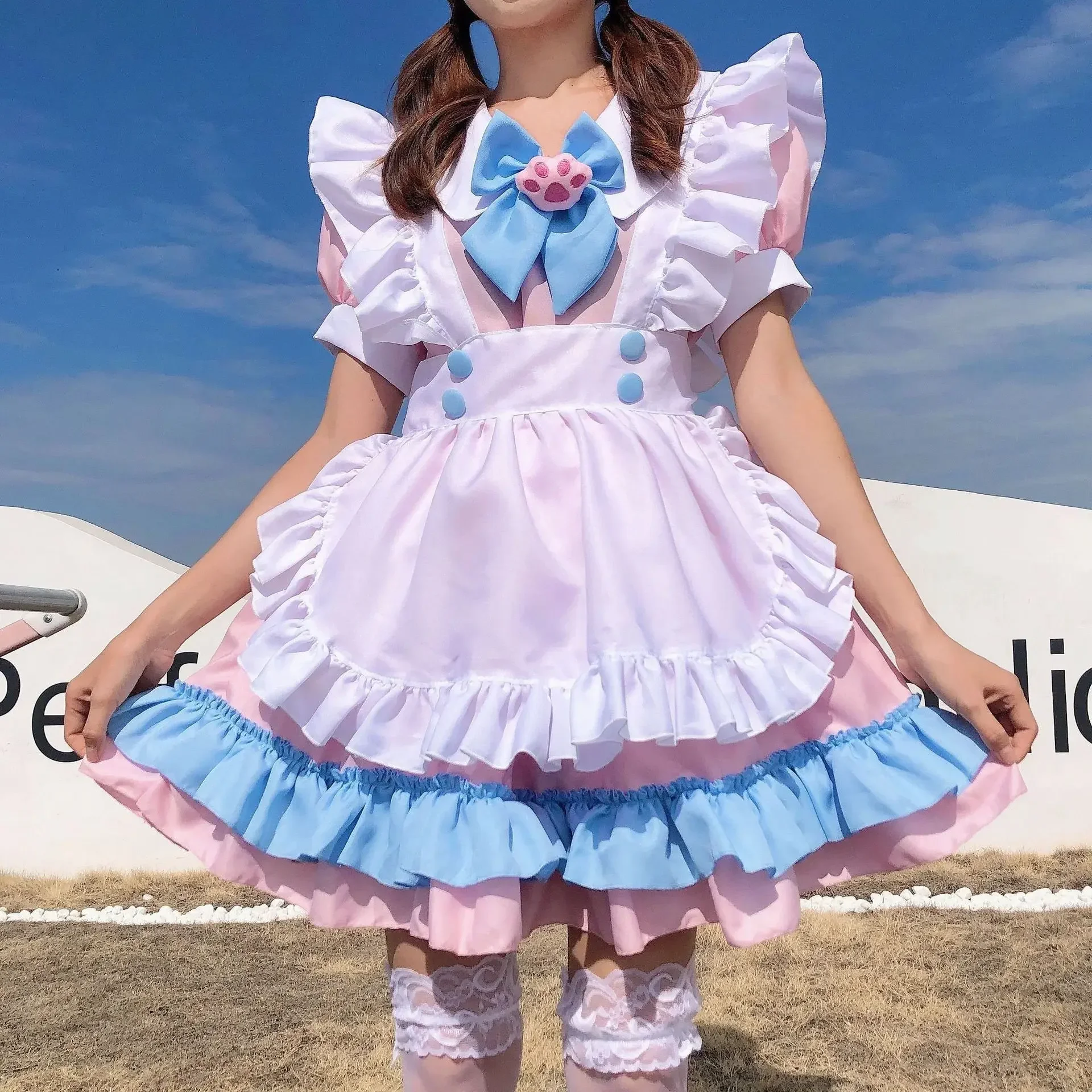 

2025 Role-playing Cosplay Japanese Soft Girl Maid Dress Pure and Cute Pink Maid Uniform Set