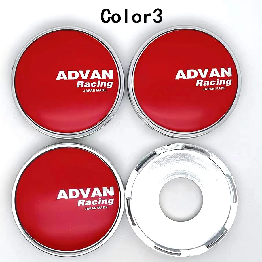 4PCS/Lot 63MM 3color Car Wheel Center Hub Caps for ADVAN Racing Logo Chrome / Black Car Styling Accessories