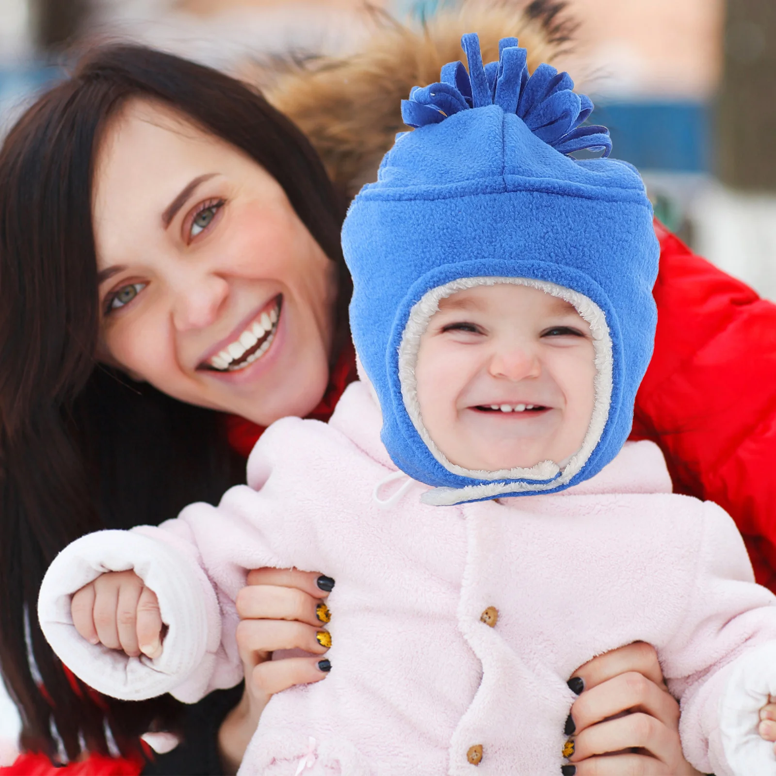 

1Set Infant Winter Hat Gloves Set Baby Ear Flap Trapper Cap Elastic Warm Newborn Birthday Outdoor Walk Infant Hat