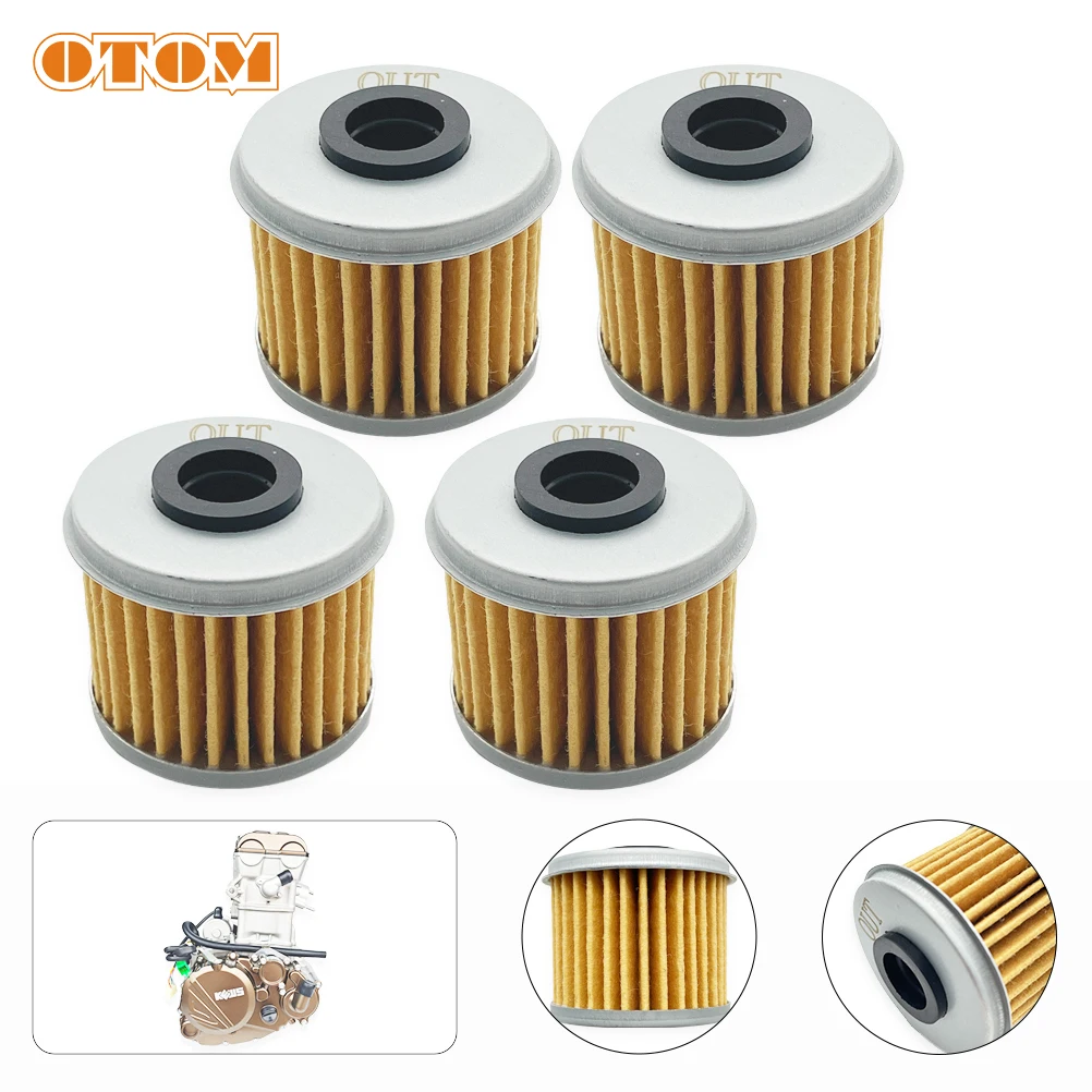 

OTOM Motorcycle Oil Filter 4Pcs For LONCIN YBS300 YB300H Transmission Fuel Filters Dirt Bike Engine Parts