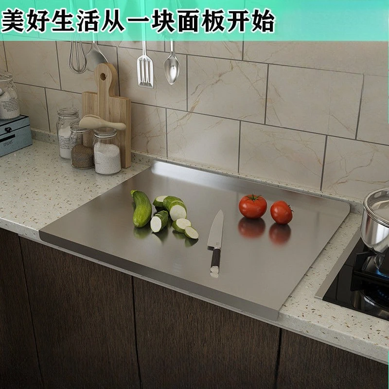 Stainless steel thickened double-sided chopping board, rolling and kneading board for home use, fruit and vegetable cutting boar