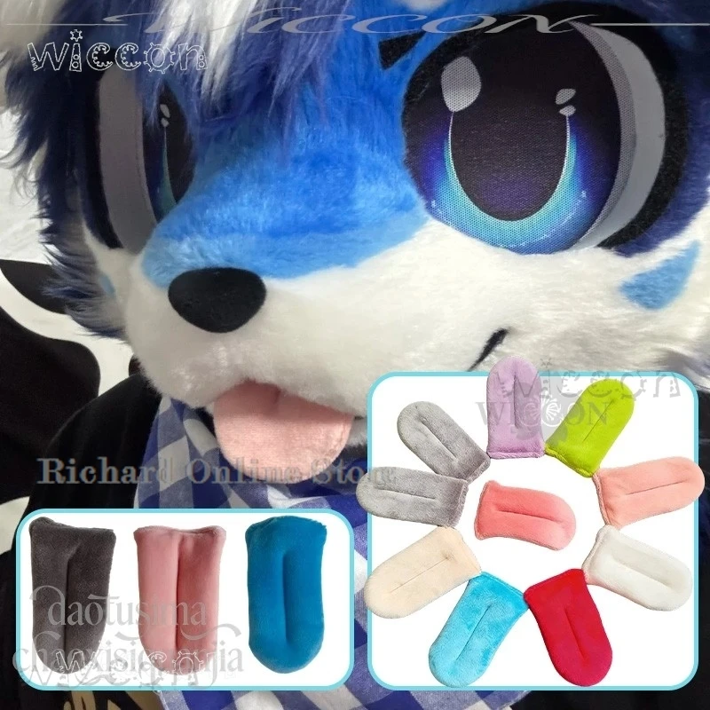 

Adults costume Kigurumi Cosplay Kawaii Furry Kig Furrsuit Animal 9 Colorful Tongue Props Accessory For Plush Halloween carnival
