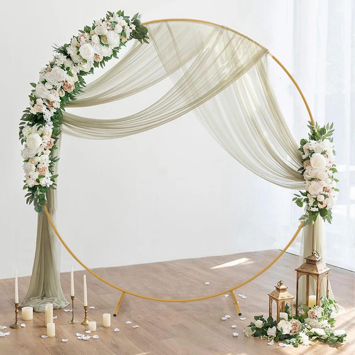 Round Metal Balloon Arch Kit Holder Bow of Balloon Circle Wreath Balloon Stand Support Wedding Birthday Party Decor Baby Shower