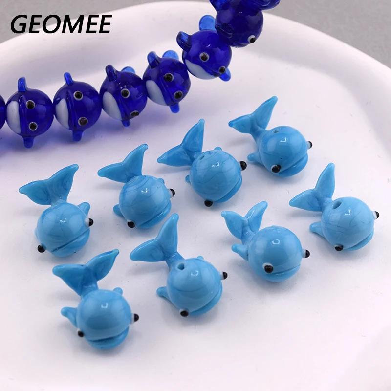 3pcs Aquarium Ocean Loose Beads 3D Dolphins Puffers Whales Animal Spacer Bead For Bracelet Connectors Diy Jewely Make