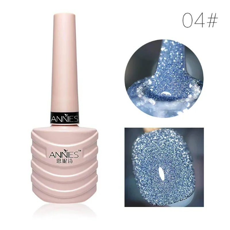 สะท้อนแสง Glitter เล็บเจล 10ml ประกายเลเซอร์ Sequins กึ่งถาวร Soak Off เคลือบเงา Aurora LED UV เล็บเจล 12 สี