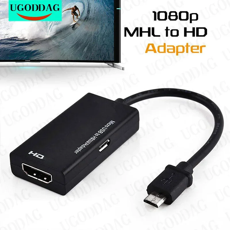 Micro USB 5pin do HDMI kompatybilny żeński Adapter MHL kabel HD 1080P do Samsung Xiaomi z systemem Android konwerter Adapter do telewizora