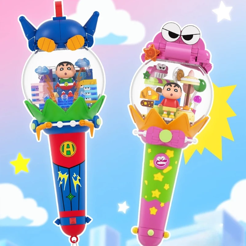

【Новый продукт 】AREAX Crayon Shin Chan Dynamic Energy Support Stick Series для мальчиков и девочек, рождественский подарок, сборка игрушек, строительные блоки