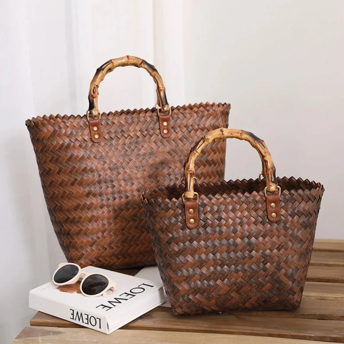 Straw Bags Women Large Capacity 5 Colors Fashion All-match Beach Vintage Designed Y2k Handbags Portable Summer Bolsos Luxury