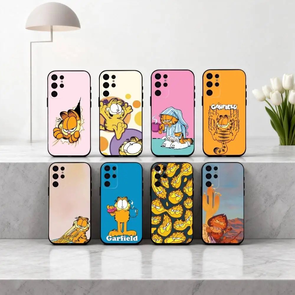 

Animation funny G-G-Garfields C-Cat-T Phone Case For Samsung S25,S24,S21,S22,S23,S30,Ultra,S20,Plus,Others Soft Black Cover
