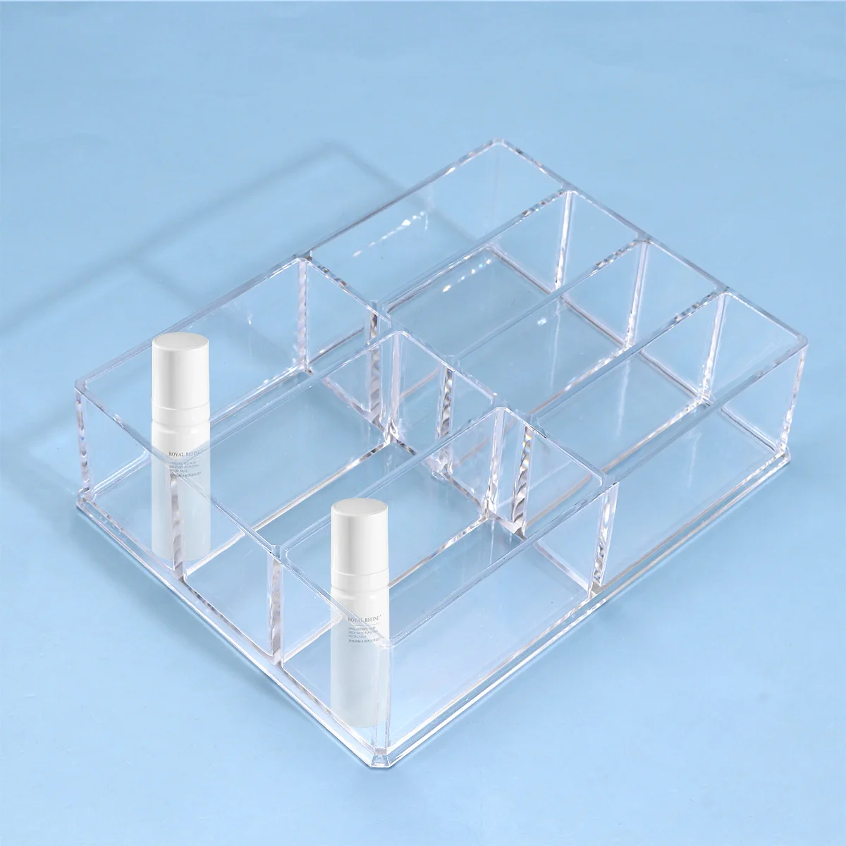 Caixa de armazenamento de sombra de olho acrílico transparente 7 grade organizador para pincéis de maquiagem brincos rack de armazenamento acrílico