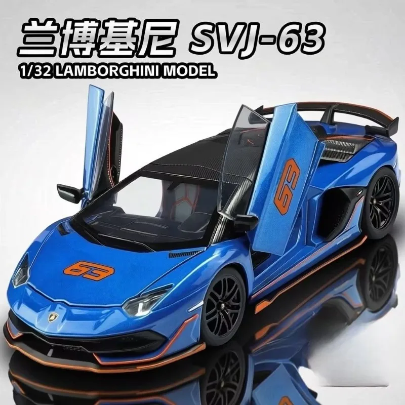 

Alloy Diecast Lamborghini SVJ 63 Model 1:32 Scale Italian Hypercar with Track Wing for Collection Birthday Gift Home Decoration
