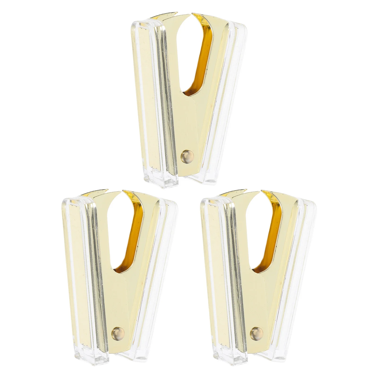 

3Pcs Transparent Acrylic Staple Remover with Gold Accents Comfortable Grip Efficient Removal Tool for Office Home School Desk