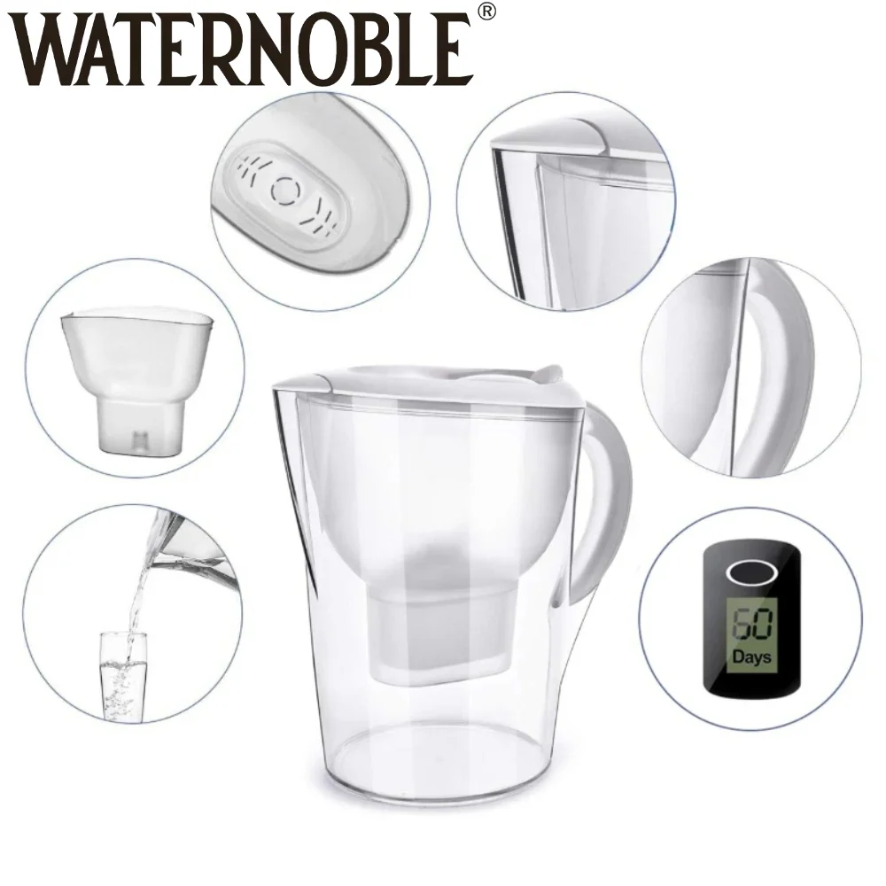 Waternoble Alkaline Water Filter Pitcher 3.5L BPA Free 7 Stage Filtration Improves PH Eliminates Odors Microplastics & Chlorine