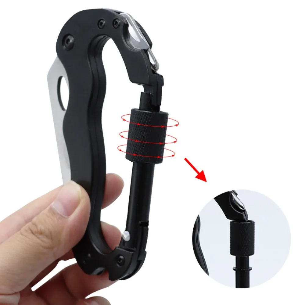 Tool Wine Opener Aluminum Alloy Multi-Function 5 in 1 Mountaineering Buckle Cross Screwdriver Bottle Opener Fast Hanging Buckle