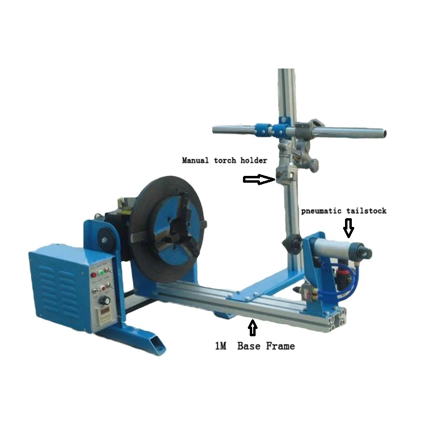 Combinatorial Welding Positioner HD-50 Rotary Turntable 50KG With WP200 Chuck Center Holder 25/65mm