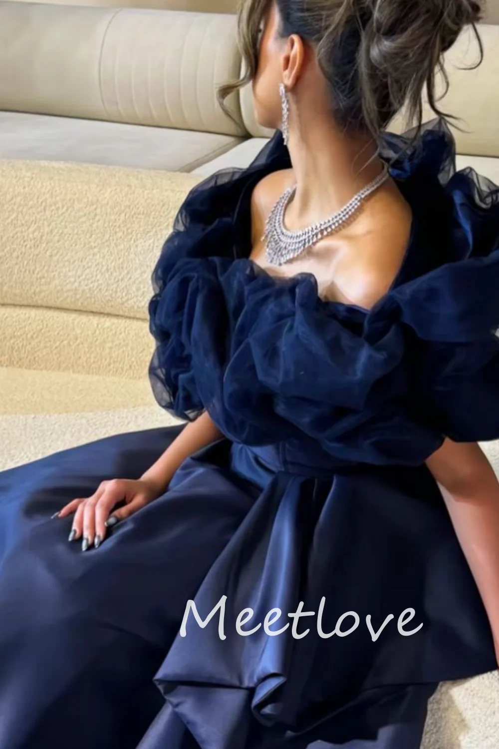 Meetlove-Robe de Soirée Trapèze Personnalisée pour Femme, Tenue de Bal Froncée, Formelle, Cocktail, Anniversaire, 2024