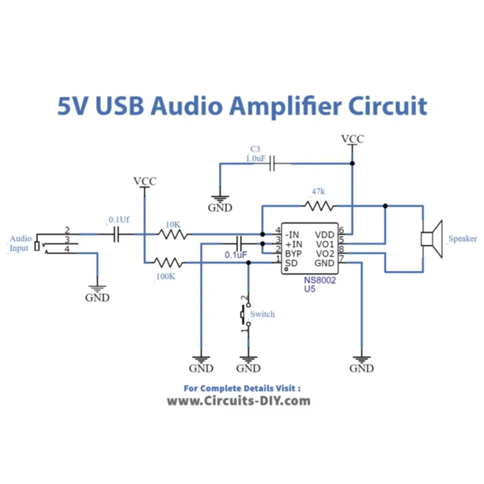 NS8002 Mini 3W Mono Audio Amplifier Module for Portable Computers DIY Low Voltage Systems
