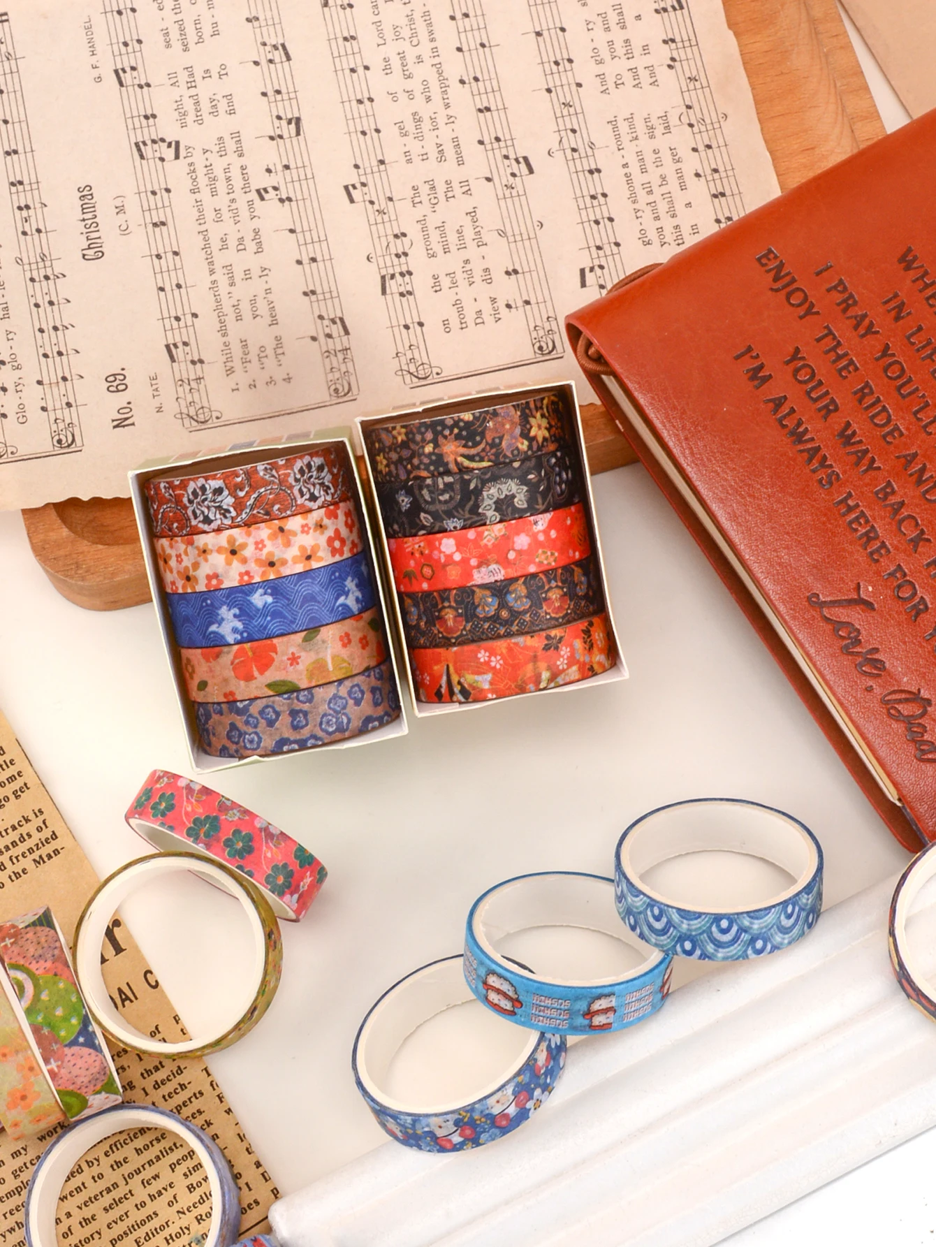 5 Rolls/Box, Various Styles Of Washi Tape, Masking Tape For Design And Diy For Precision Work, School Supplies