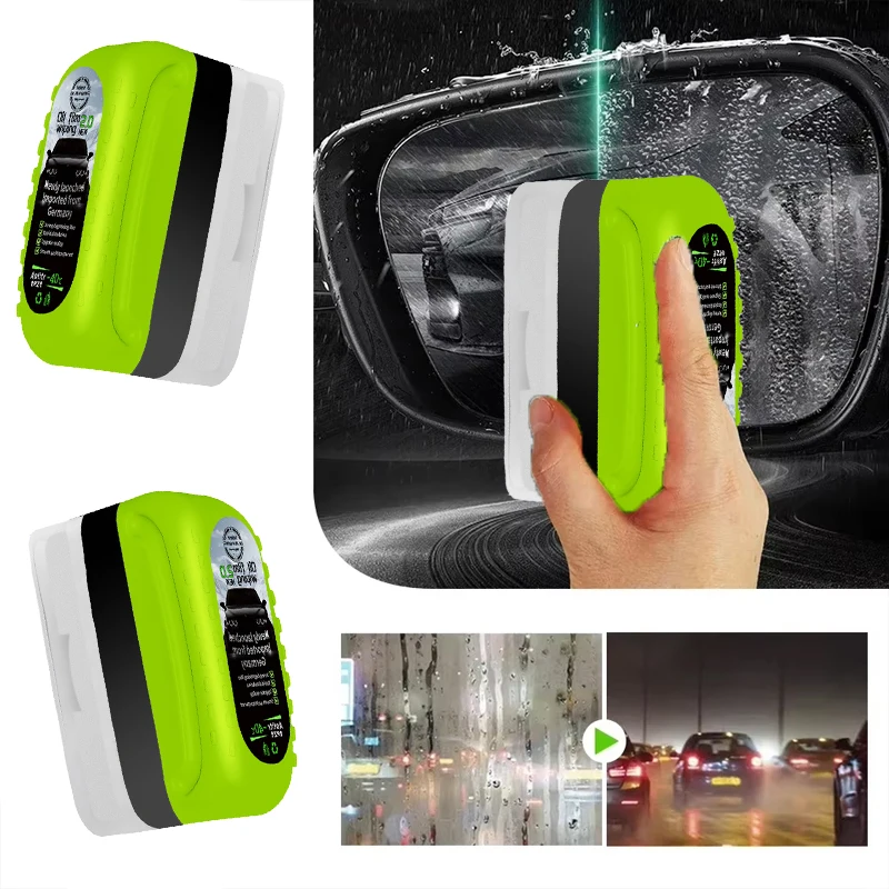Non Toxic Car Glass Oil Film Remover Kit Powerful Windshield Cleaner Sponge Brush for Stain Removal Auto Detailing Eco Friendly view 3