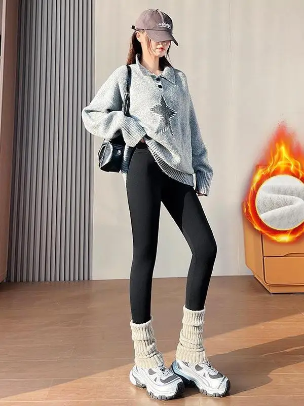 Bla Pine Fce ark Pants Women's Winter Thiened Warm Yoga Trousers High Waist Abdomen Base Layer Pants