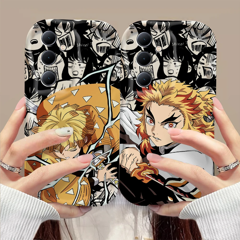 Comics Demon Slayer 3D Wave Case per Samsung A73 A72 A71 A55 A54 A53 A35 A34 A33 A25 A24 A23 A15 A14 A13 A05 A04 A03 4G 5G Cover